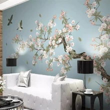 Beibehang Бегония цветок Настенные обои китайский ручная роспись тщательный Цветок Птица ТВ фон настенные фрески 3d обои