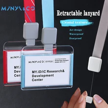Retractable Lanyard Horizontal Acrylic Eco friendly Materials PP Plastic School Office ID Card Badge Holder 86x54mm