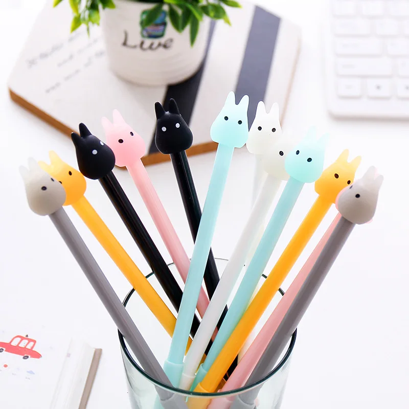 

1 Pieces Korean Stationery Cartoon Totoro Cute Pen Handles Gel Pen School Office Kawaii Supply Gift Novelty