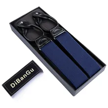 Новинка, мужские подтяжки, кожа, кнопка, скоба, ремень, модный, подтяжки, регулируемый ремень, голубой цвет, 3,5*125 см, NK-0501