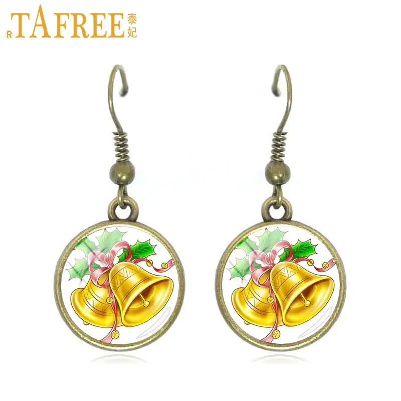 TAFREE 2017 винтажные зимние ювелирные изделия женские рождественские Висячие серьги