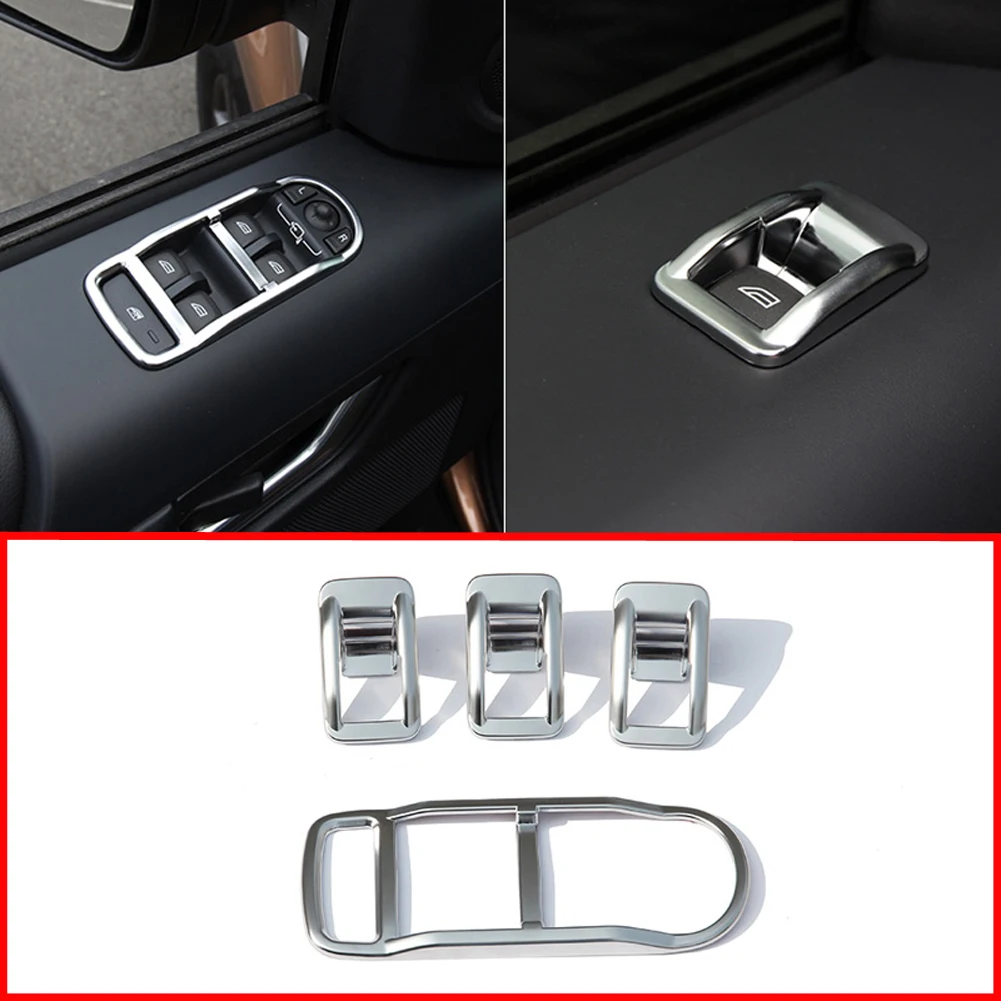 

4 шт., аксессуары для стайлинга автомобиля, двери, окна, Лифт, кнопка, крышка, накладка, рамка, наклейка для Land Rover Freelander 2 LR2 2009-2015