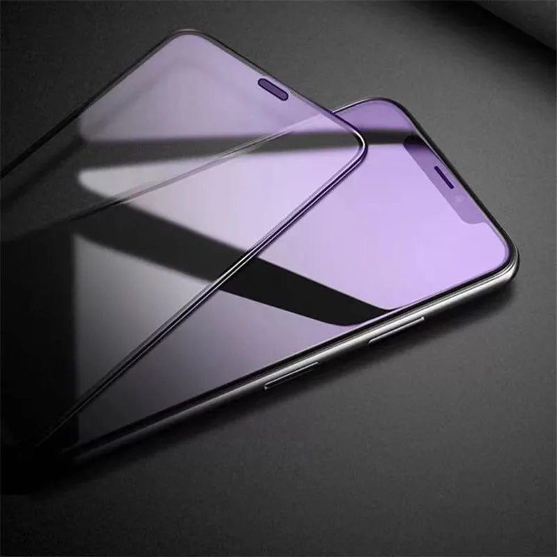 Закаленное стекло для iphone 6 6S 7 8 plus X стекло на iphone 7 6 8 X R XS экран синий фиолетовый свет протектор стекло на iphone