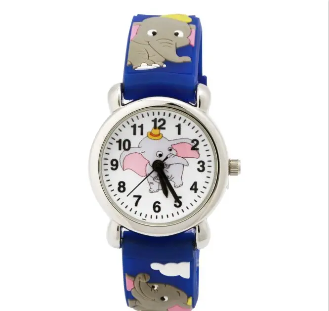 

High quality waterproof Elephant Kids Child Animal Boy's Girl's Jewelry Transparent Band Quartz Wrist Watch Strap