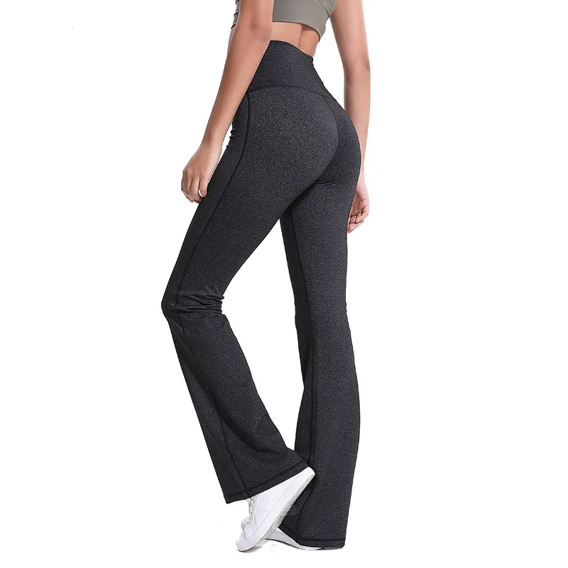 NWT power Flex Boot Cut, штаны для йоги, контроль животика, тренировки, бега, экстрима, спортзала, Cleggings, 4 способа растягивания, ботинок, ног, штаны для йоги - Цвет: Gray