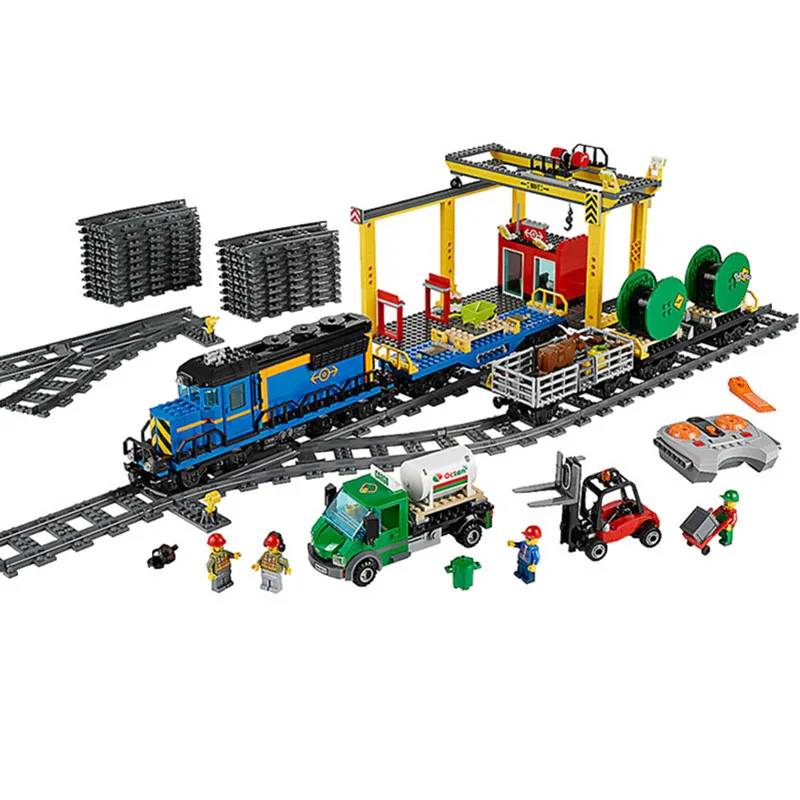 Diy City Series model the Cargo Set Building Train Blocks Bricks legoingly Train Educational Toys for lol Children Gifts wange building blocks toys for children gifts architectures series 978pcs bricks diy educational no 8015
