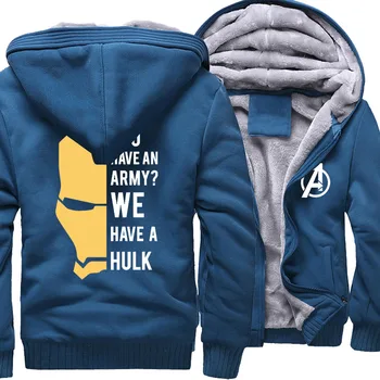 

2019 The Avengers Thick Hoodie Fleece Jacket Winter Warm Coats Fashion Harajuku Streetwear Printed Hulk Casual Sportswear Cloth