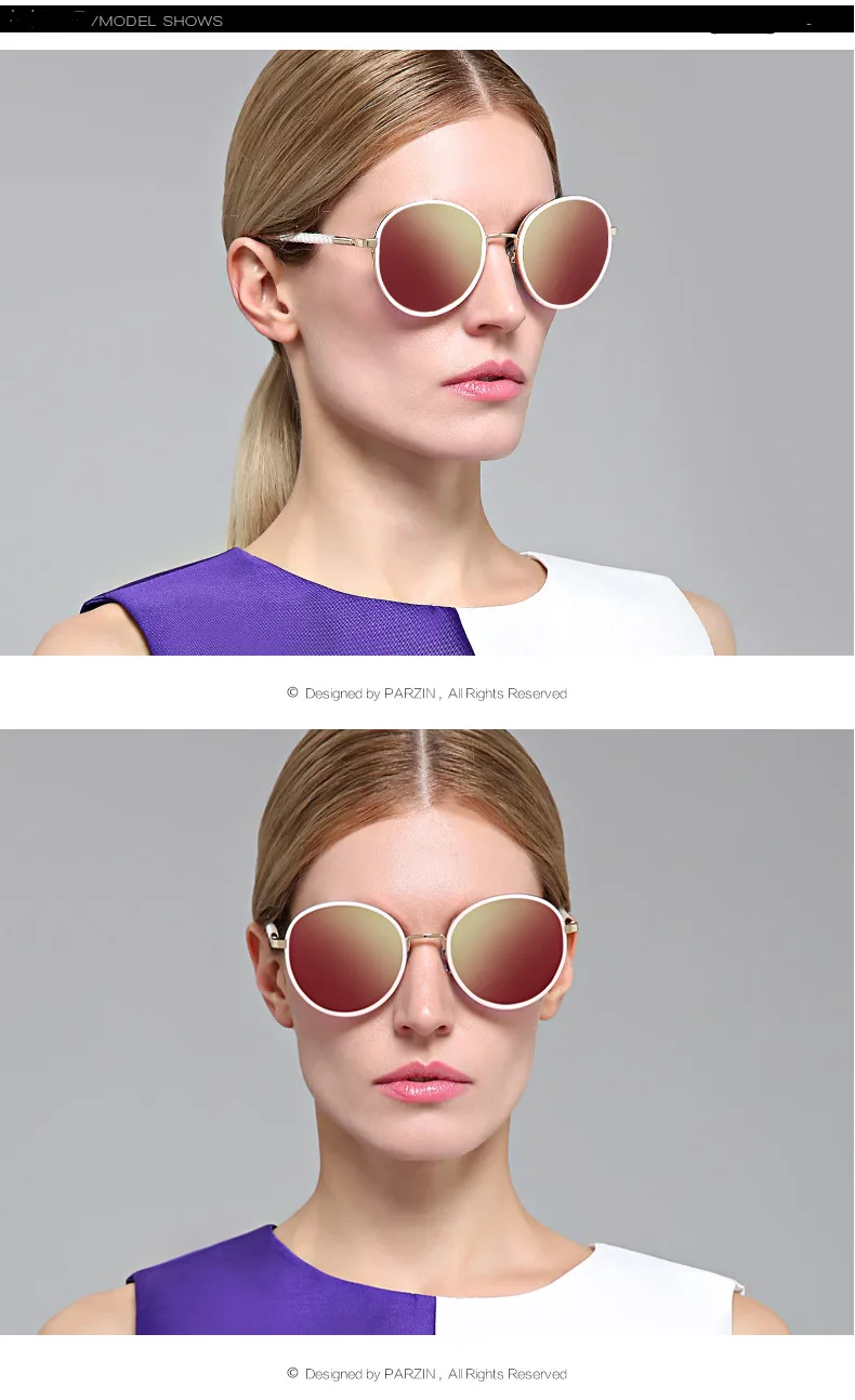 PARZIN Поляризованные Солнцезащитные очки женские Tr 90 Винтажные Солнцезащитные очки женские дизайнерские женские оттенки красочные очки для вождения черный 9835