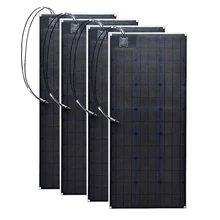 Flexible 100W Monocrystalline Solar panels outdoor solar panel cell system DIY kits RV marine home 12V /24V 400W solar systems