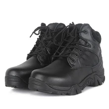 Men Military Boots Vintage Lace Up Tactical Boots Men Durable Army Short Boots Plus Size 39-45 Winter Black Shoes