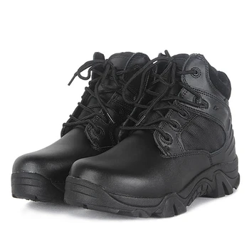 

Men Military Boots Vintage Lace Up Tactical Boots Men Durable Army Short Boots Plus Size 39-45 Winter Black Shoes