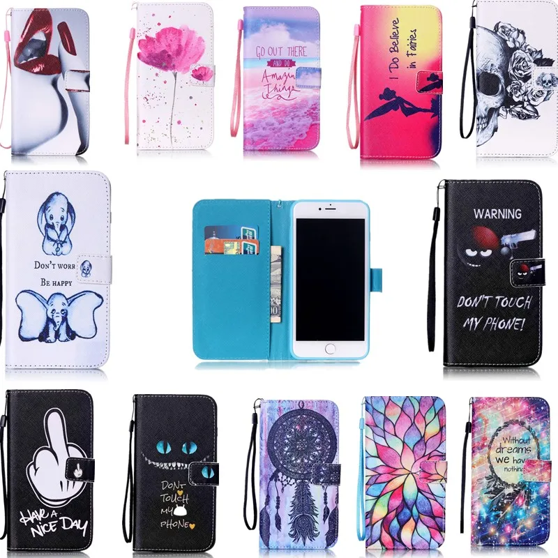 

Phone cover For iPhone 7 Plus 5.5" Printed pu Leather Flip wallet Case Stand Luruxy Cases Cover For iphone 7 7S 4.7" phone cases