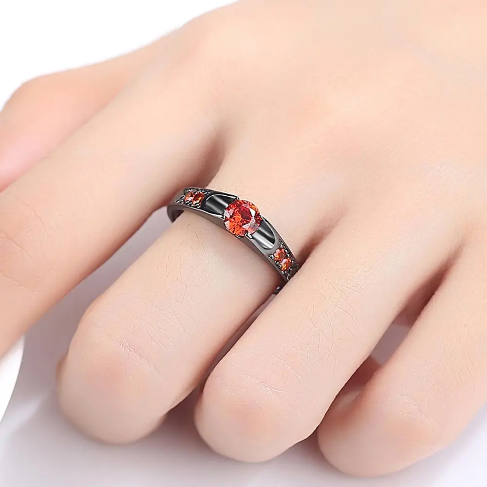 Серебряное кольцо Модные украшения для женщин и мужчин черный красный Ретро мода