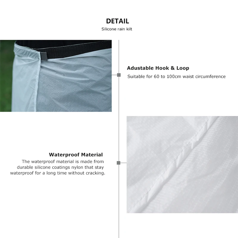 Lightweight Long Rain Kilt Waterproof Skirt Pants Trousers Silicone Coating Rain Gear Rainwear For Outdoor Hiking Camping hiking pants