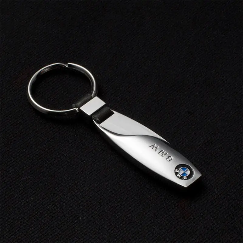 

Metal keychain Car Logo Key chain Leather Keychains Water drop shape key holder keychains for Bmw