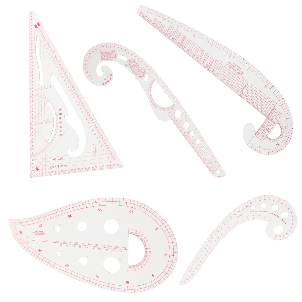 medida para coser diseño de patrones confección curva francesa plantilla de dibujo flexible para ropa de bricolaje 5 estilos de costura Herramientas de costura regla métrica