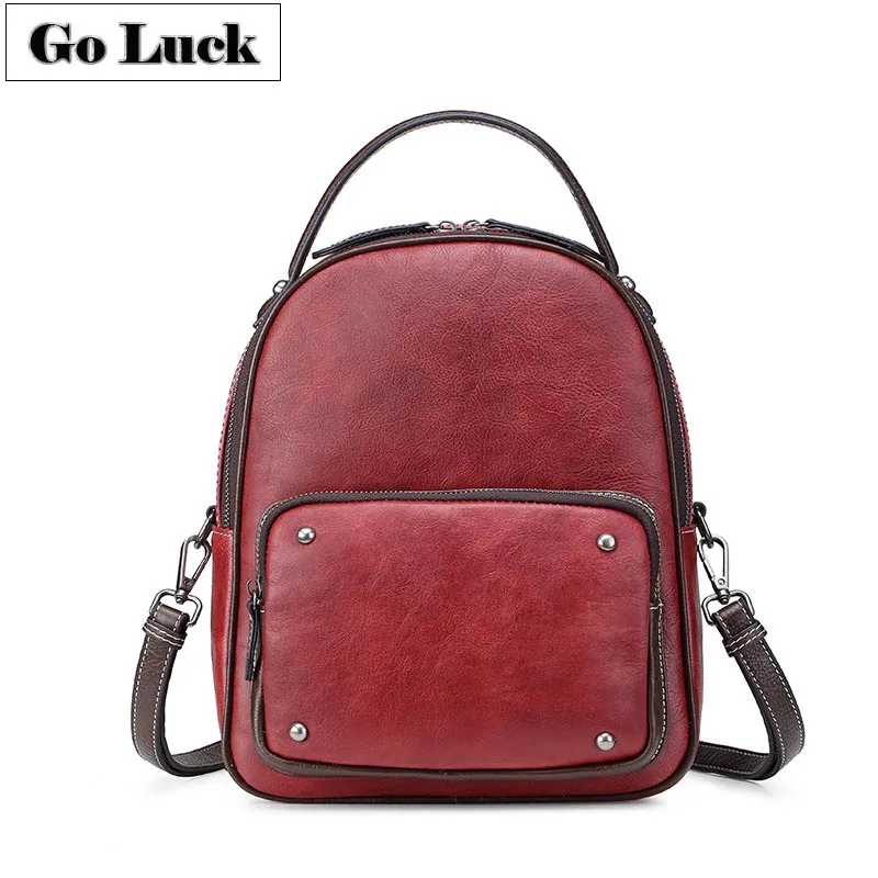 

GO-LUCK Brand Vintage Top-handle Multi-function Shoulder Bag Women Casual Travel Backpack Fashion Luxury Shopping Day Packs