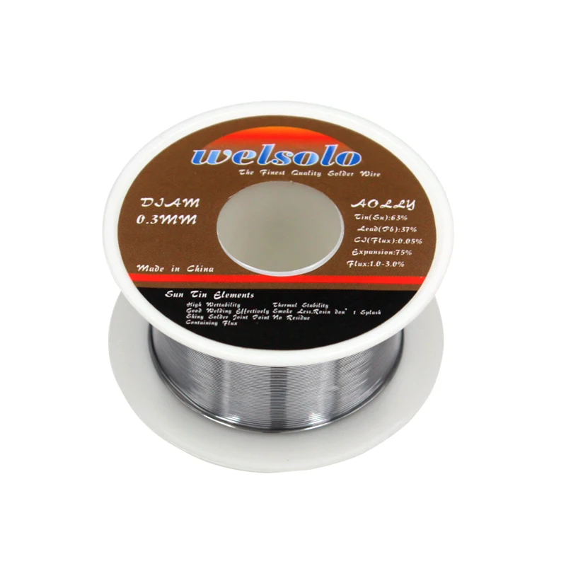 Паяльная проволока с Флюсом rosin core 0 3 мм 30 г 63/37 без изменения размера сварочный