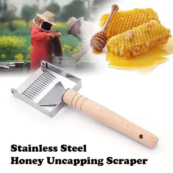 

Beekeeping Equipment Uncapping Scraper Honey Bee Apiculture Tools Stainless Steel Bee Hive Uncapping Honey Fork Scraper 2019 New