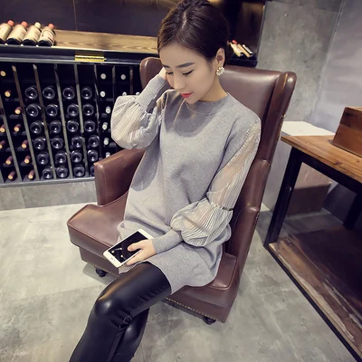 Women's Sweaters 2019 Fashion Hot Sale Thicken Lady Cashmere Sweater New Style Long Lace Patchwork Womens Sweater WLL0300