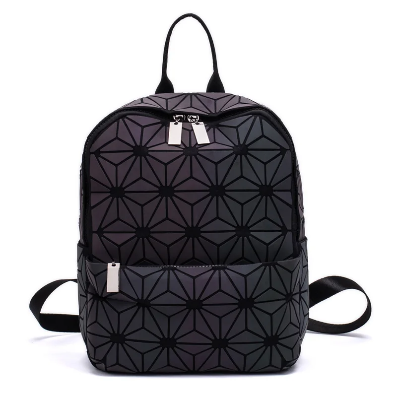 Светящиеся женские рюкзаки, Модный повседневный рюкзак для девушек, Женская Геометрическая посылка, складной рюкзак с блестками, мини-школьная сумка - Цвет: LuminousA