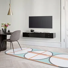 INS популярный пост-современный геометрический Коврик для кровати, Nordic стимпанк тканые коврик для кофейного столика, офисные украшения Бегун ковер