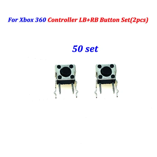10 шт.-50 шт. заводская цена для Xbox One/Elite контроллер LB LT RB RT Верхняя Нижняя кнопка триггера замена запасных частей черный - Color: For X360 LB RB 50Set