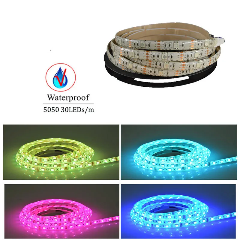 5 M 10 м Светодиодные ленты RGB SMD5050 RGB Светодиодные ленты свет 30 светодио дный S/м 15 м 20 м диод лента светодио дный ленты с РФ сенсорный пульт дистанционного управления