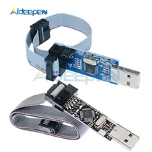 1 комплект USBASP USBISP AVR программист USB ISP USB ASP ATMEGA8 ATMEGA128 ATtiny/CAN/PWM 10Pin провод модуль Поддержка Win7 64 синий/черный