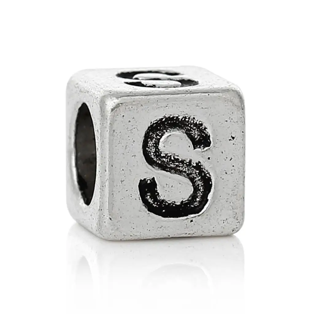 DoreenBeads 20 шт. античный серебряный Алфавит/буквы &quotS&quot очаровательные бусины