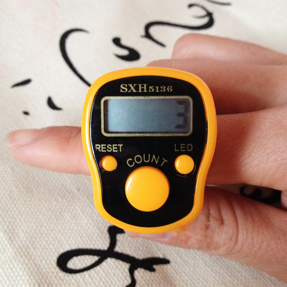 

Mini Stitch Marker And Row Finger Counter LED Lights Digital Tally Counter For Sewing Knitting weave Tool