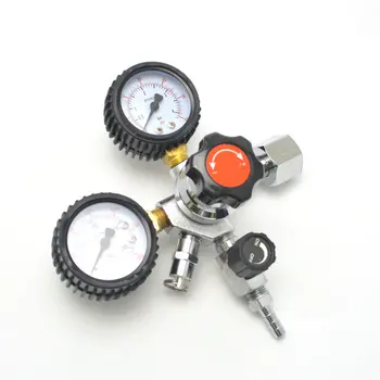 

W21.8 Dual Gauge CO2 Gas Regulator for Homebrew Soda Draft Beer Kegerator Kegging Set with 3/8'' Barbed Shuttoff Valve