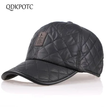 

QDKPOTC 2018 High Quality Baseball Cap Men Autumn Winter Fashion Caps Waterproof Fabric Hats Thicken Warm Earmuffs Hat