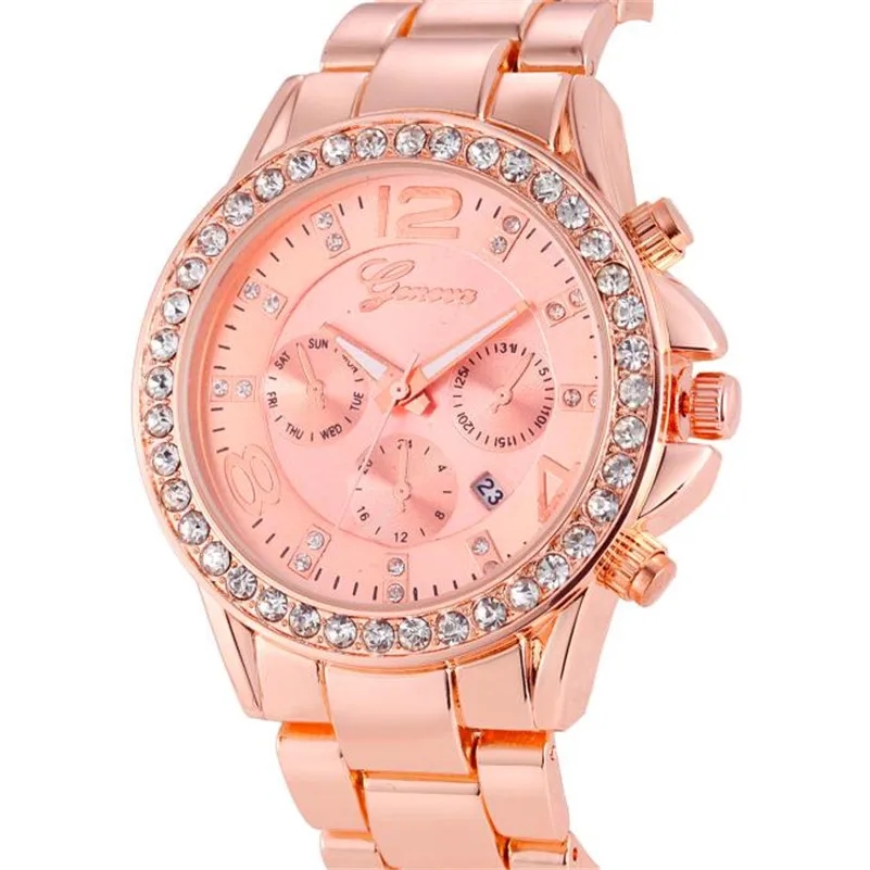 HOT Luxury Geneva Watch Women's Date Stainless Steel Quartz Analog Wrist watch Women Clock reloj mujer Elegant #2AP27 (3)