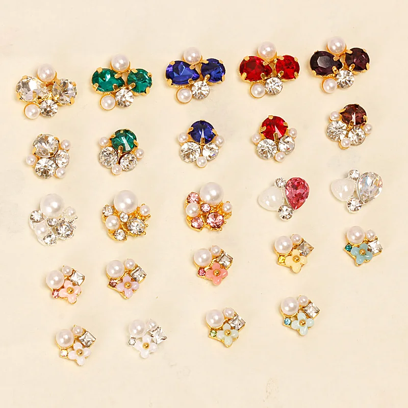 Nail Metal Jewelry Korean Version of the Big Drill Alloy Flowers Satellite Stone Diy Nail Stickers 10PCS/LOT Nail Metal Jewelry Korean Version of the Big Drill Alloy Flowers Satellite Stone Diy Nail Stickers 10PCS/LOT