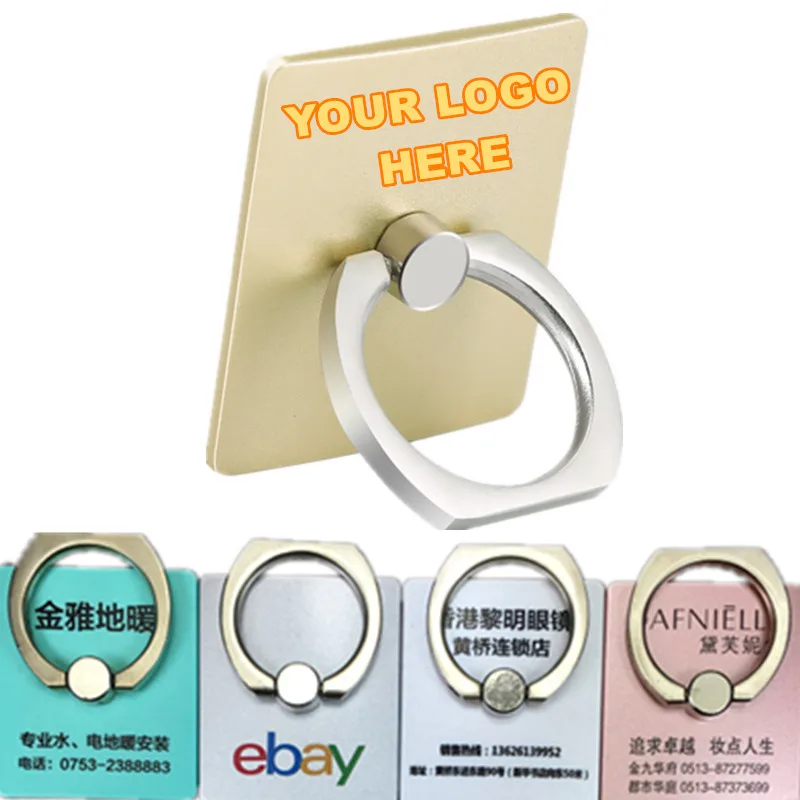 

100 pcs/lot Your LOGO Customized Phone Bracket Ring 360 Degree Finger Ring Phone Smartphone Holder Gift Box Packing