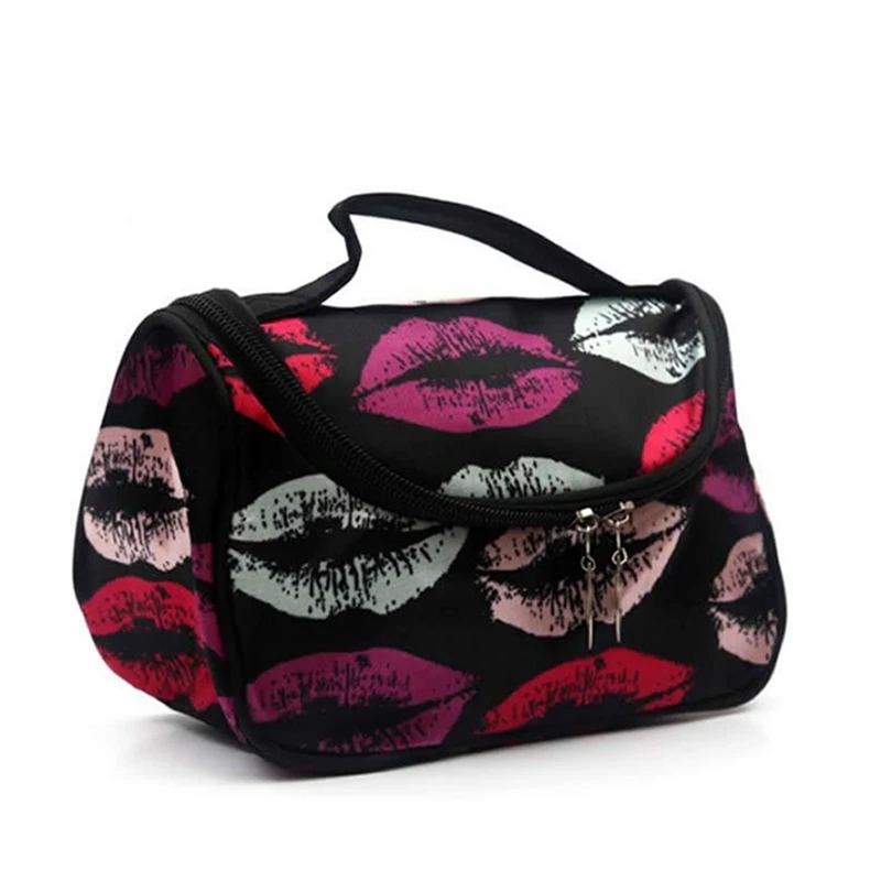 الأزياء السفر وسادة التجميل حقيبة النايلون عالية قدرة سستة حقائب مكياج الشفاه حافظة للمكياج الضرورات المنظم حقيبة التخزين