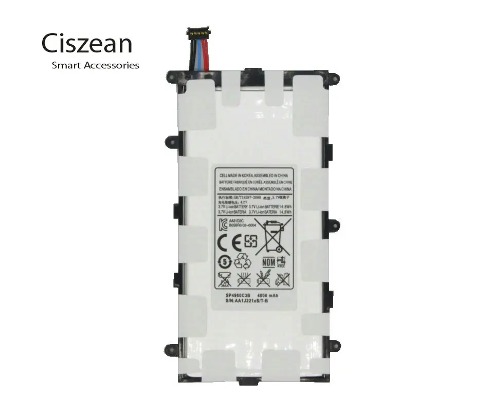 

Ciszean 1x 4000mAh SP4960C3B Replacement Battery For Samsung galaxy Tab Tablet 2 7.0 P6200 P3100 P3110 P3113 GT-P3110 GT-P3113