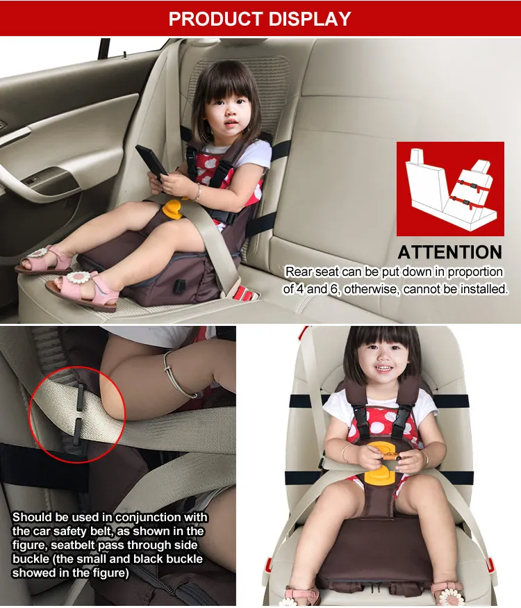 alimentação Baby Care Acessório, Foldable Kids Portable Travel Booster Seat, 3 em 1