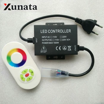 

110V 220V 1500W RGB controller Led dimmer 5key RF touch remote control EU plug / US plug