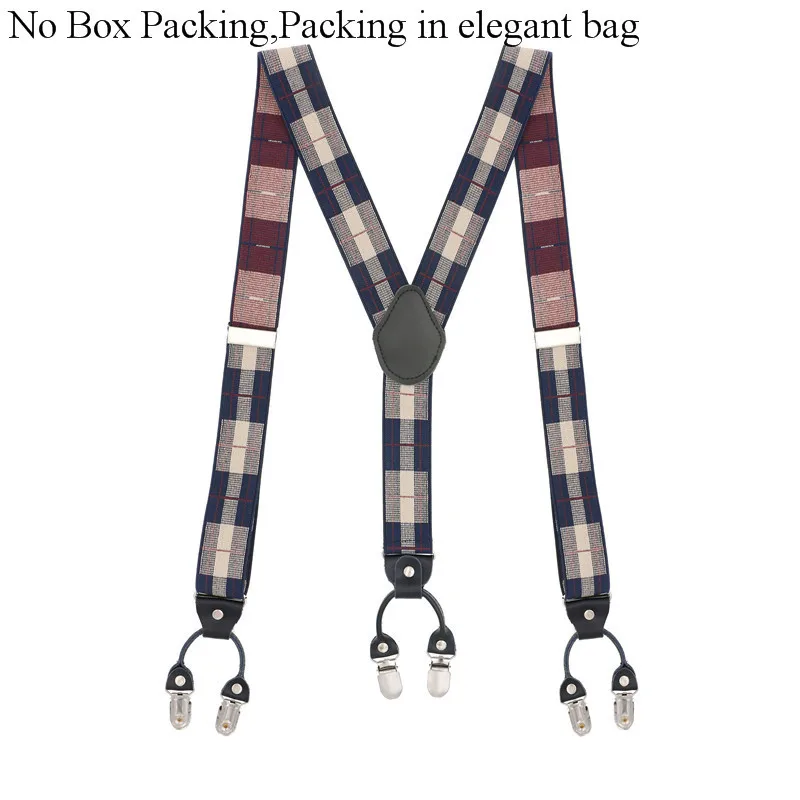 6 зажимов Прочные эластичные модные мужские полиэфирные подтяжки ремни брюки подтяжки Y-Back регулируемые Премиум подарочная упаковка - Цвет: jk6c23