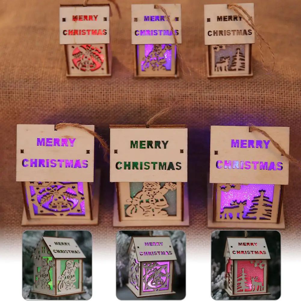 

Christmas Luminous Chalet Pendant Christmas Table Ornaments Supplies Decor For Hotel Bar Supermarket Christmas Tree Show Window