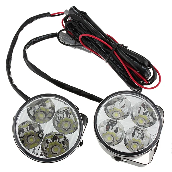 

2x White 4LED Car Auto Daytime Running Fog Light DRL LED Driving Lamp New 800LM