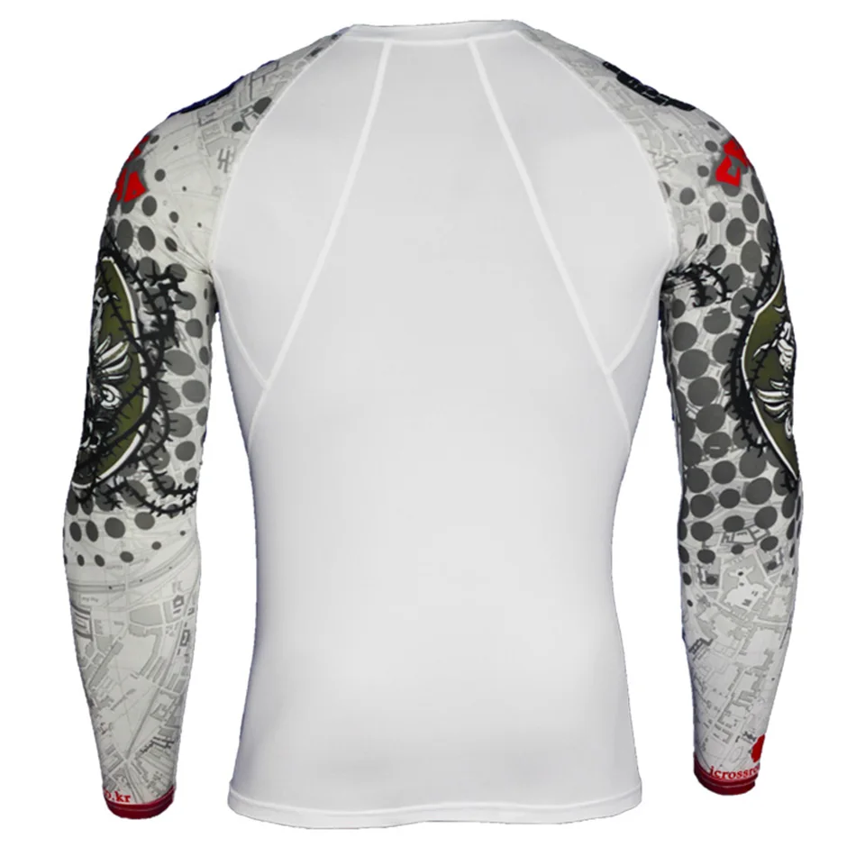 MASCUBE Для мужчин сжатия рубашки ММА Rashguard держать Фитнес с длинным рукавом базовый Слои кожу жесткой Вес подъема упругие Для мужчин s футболки