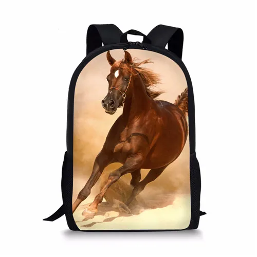 ELVISWORDS школьные сумки для детей, девочек, красивый декор с изображением лошади, принт, рюкзак для подростков, милый школьный рюкзак с изображением лошади, Mochila Escolar - Цвет: XQ0099C
