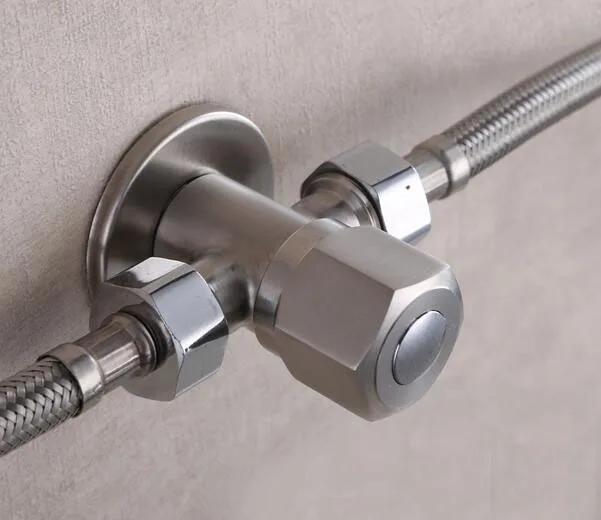 Free shipping 304 stainless steel 1 inlet 2 outlet Bidet Toilet angle