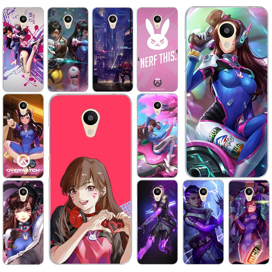 

212AD OVERWATCH D.va 02 Hard Transparent Cover Case for Meizu M2 M3S M3 M3S M5S Mini M3 note M5 M6 M6 note U10 U20