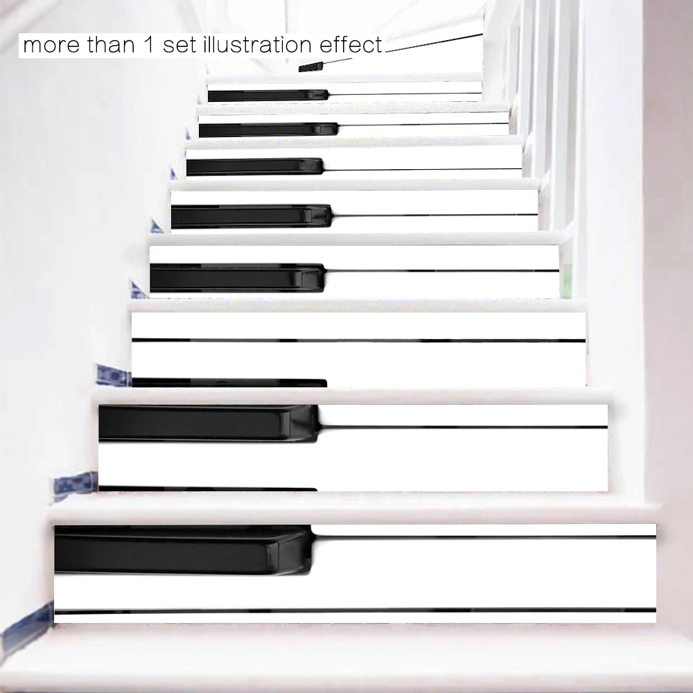 3D DIY Steps Sticker Piano Key Stairs Sticker Removable Stair Sticker Home Decor Ceramic Tiles Patterns Beautiful Stickers in Wall Stickers from Home