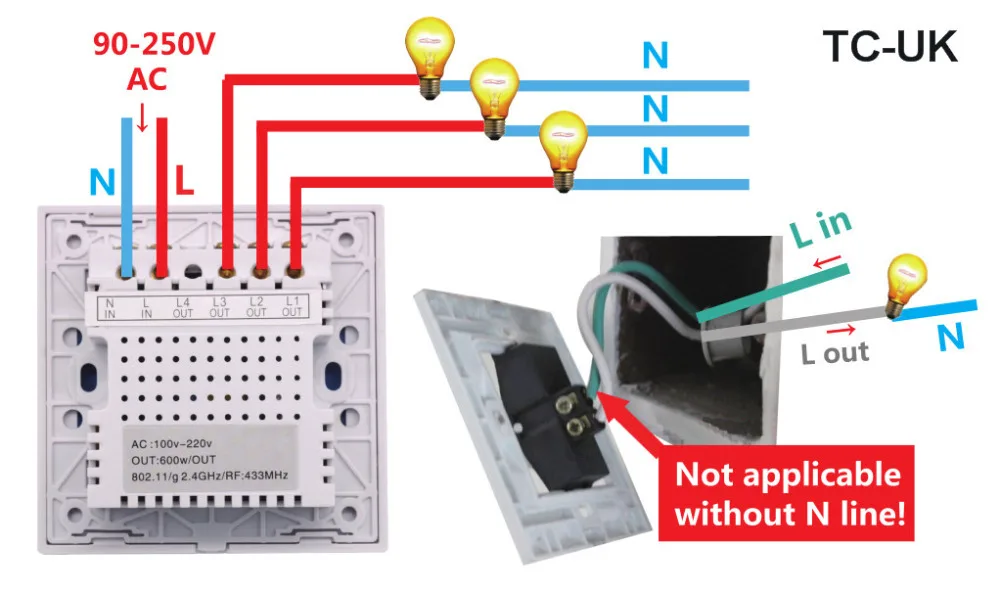 Интеллектуальный выключатель света Sonoff T1 US/EU Wi-Fi RF/APP/сенсорный экран Управление настенный светильник Переключатель 1/2/3 банда 86 Тип Панель настенный сенсорный светильник переключатель умный дом пульт дистанционного управления