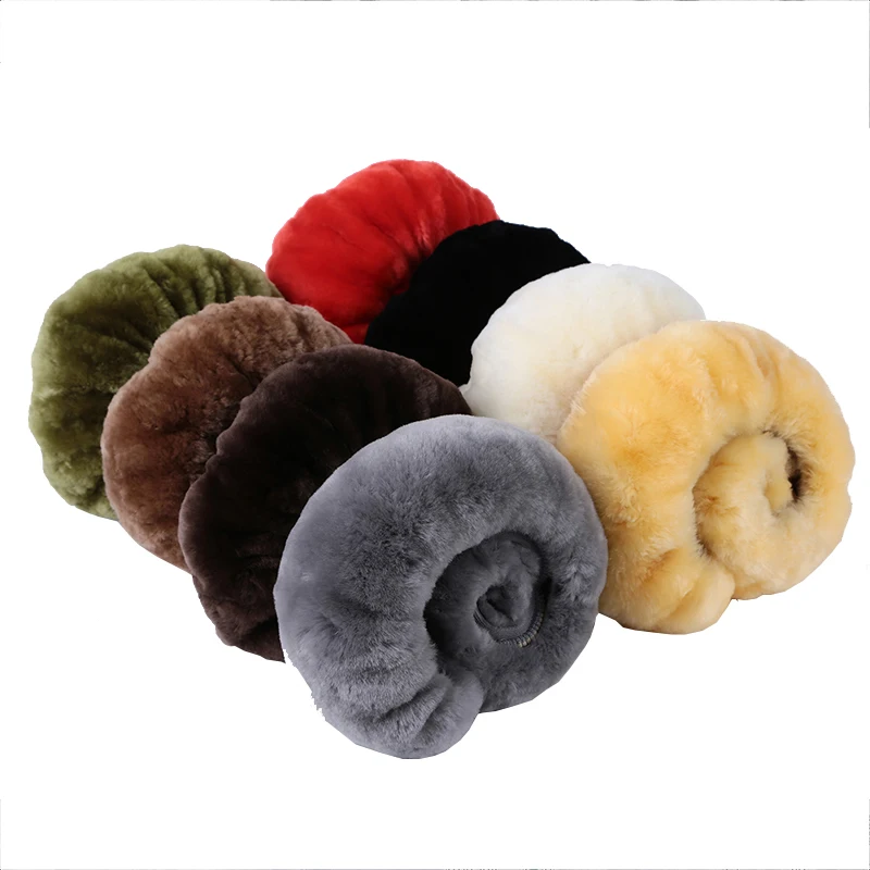 Comfort Wheel, stretch steering wheel cover in real fur - Natural